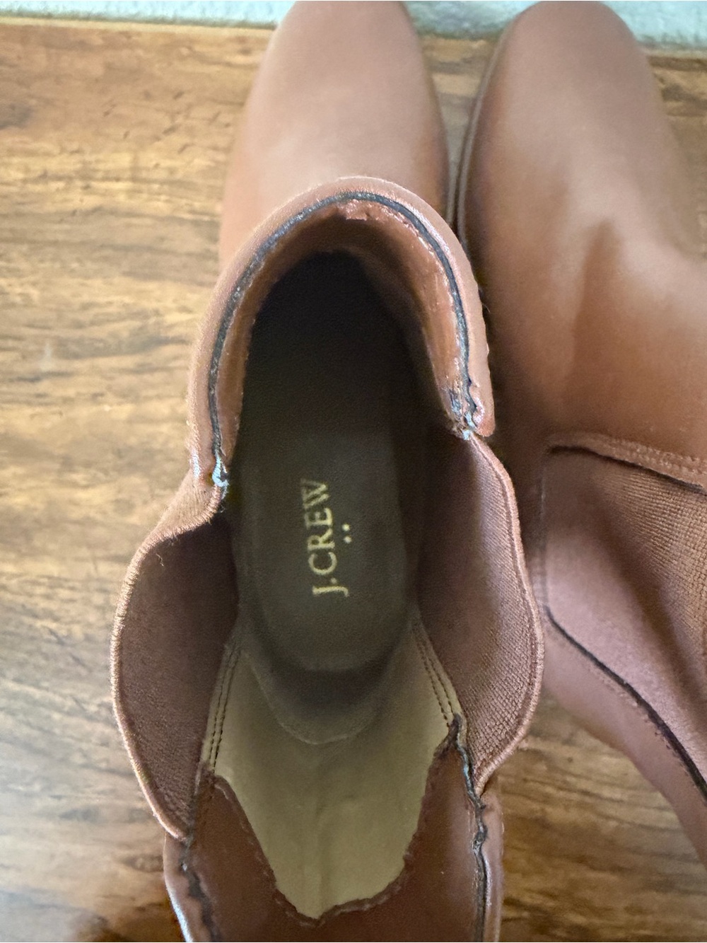 J.Crew Ankle Square Toe Chelsea Boots In Glazed Pecan Size 7 - Picture 6 of 8